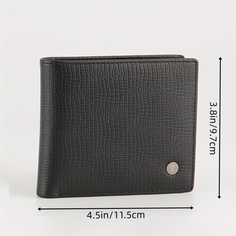 Men's Crocodile Pattern Short Wallet with Card Slots