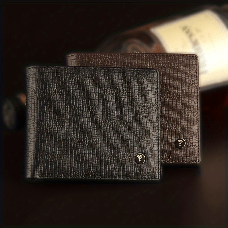Men's Crocodile Pattern Short Wallet with Card Slots