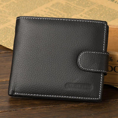 Men's Leather Short Wallet Credit Card Holder Coin Purse Money Clip