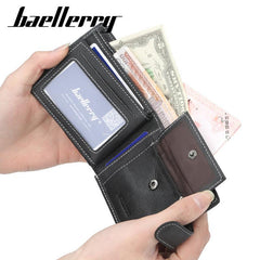 Men's Leather Short Wallet Credit Card Holder Coin Purse Money Clip