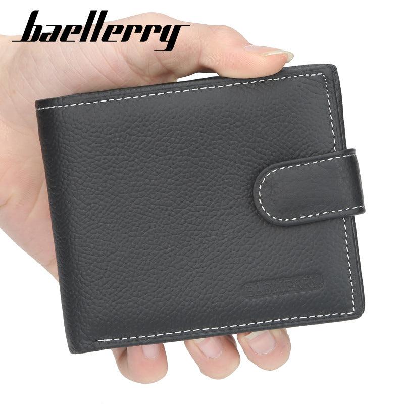 Men's Leather Short Wallet Credit Card Holder Coin Purse Money Clip
