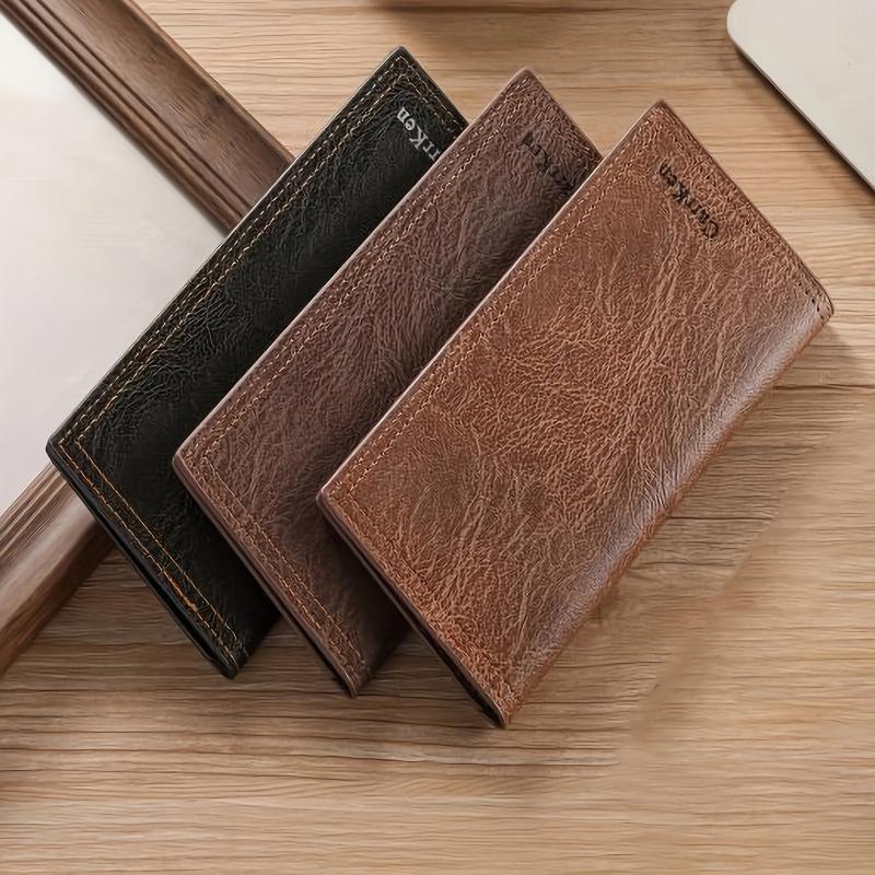 Men's Leather Long Wallet Card Holder Clutch Bag Money Clip