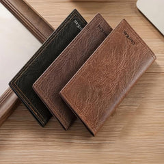 Men's Leather Long Wallet Card Holder Clutch Bag Money Clip