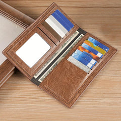 Men's Leather Long Wallet Card Holder Clutch Bag Money Clip