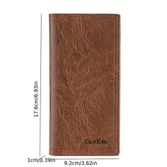 Men's Leather Long Wallet Card Holder Clutch Bag Money Clip