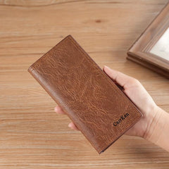 Men's Leather Long Wallet Card Holder Clutch Bag Money Clip