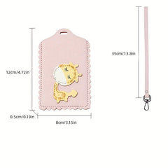 Men's PU Leather ID Card Holder Giraffe Design Student Card Set