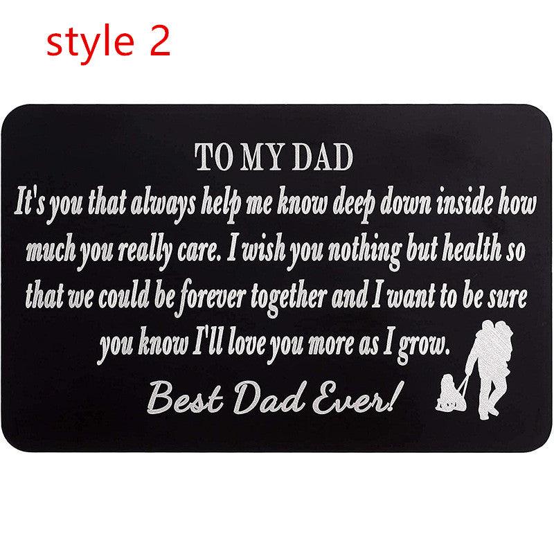 Personalized Aluminum Wallet Insert Card for Dad - Father's Birthday Gift