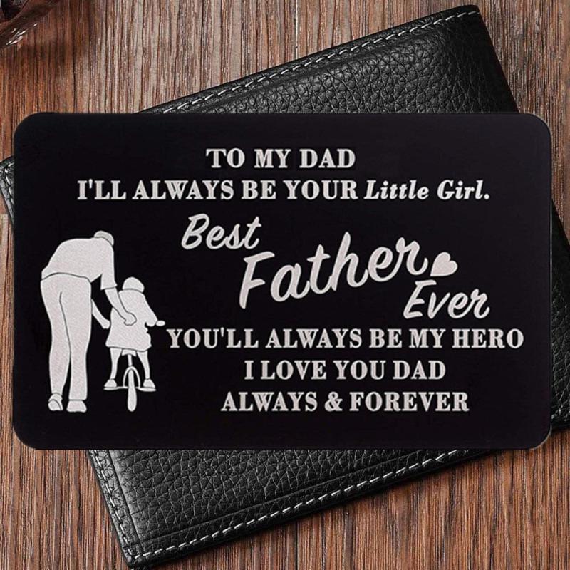 Personalized Aluminum Wallet Insert Card for Dad - Father's Birthday Gift