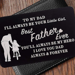 Personalized Aluminum Wallet Insert Card for Dad - Father's Birthday Gift