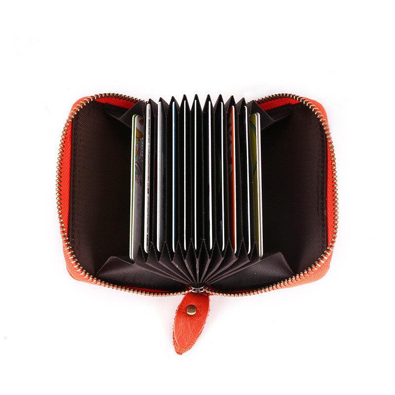 RFID Anti Magnetic Men's Leather Card Bag Wallet with 11 Slots