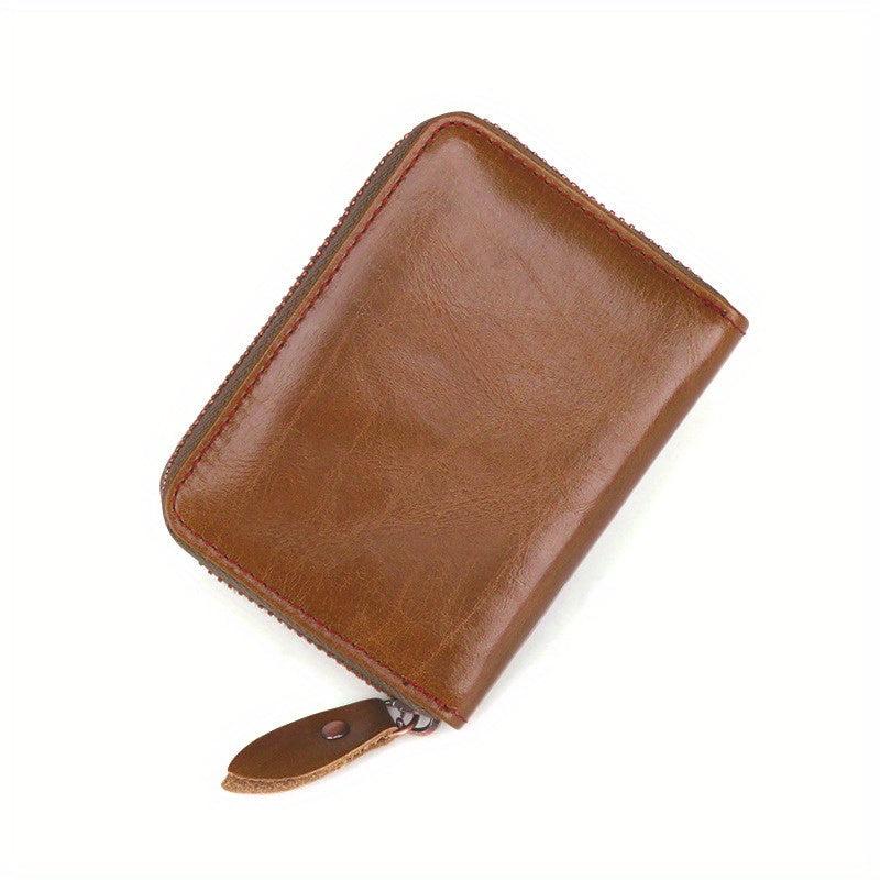 RFID Anti Magnetic Men's Leather Card Bag Wallet with 11 Slots