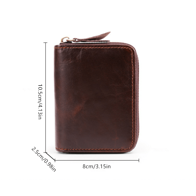RFID Anti Magnetic Men's Leather Card Bag Wallet with 11 Slots