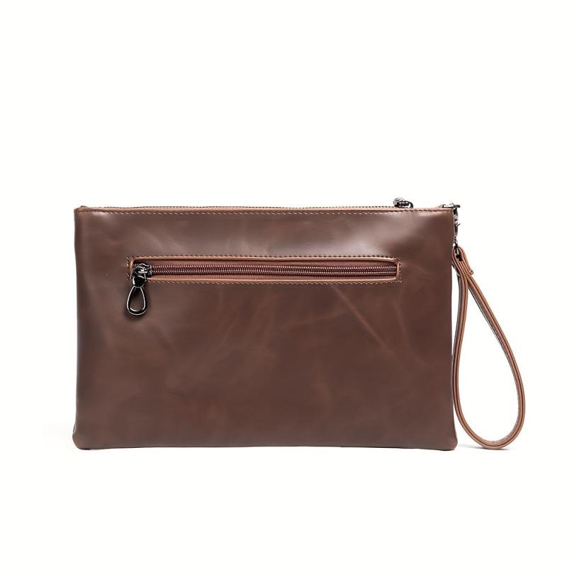 Men's Skull Rivet Handbag Leather Wrist Bag