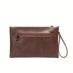 Men's Skull Rivet Handbag Leather Wrist Bag