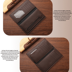 Men's Leather Long Wallet Card Holder Clutch Bag Pouch Money Clip