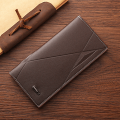 Men's Leather Long Wallet Card Holder Clutch Bag Pouch Money Clip