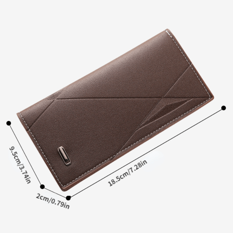Men's Leather Long Wallet Card Holder Clutch Bag Pouch Money Clip