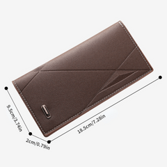 Men's Leather Long Wallet Card Holder Clutch Bag Pouch Money Clip