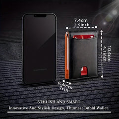 Leathaire Slim RFID Wallet Money Clip Bifold Leather Wallet Minimalist Men Walle