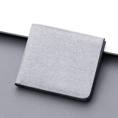 Men's Canvas Short Wallet Card Purse Holder Large Capacity Horizontal Wallet