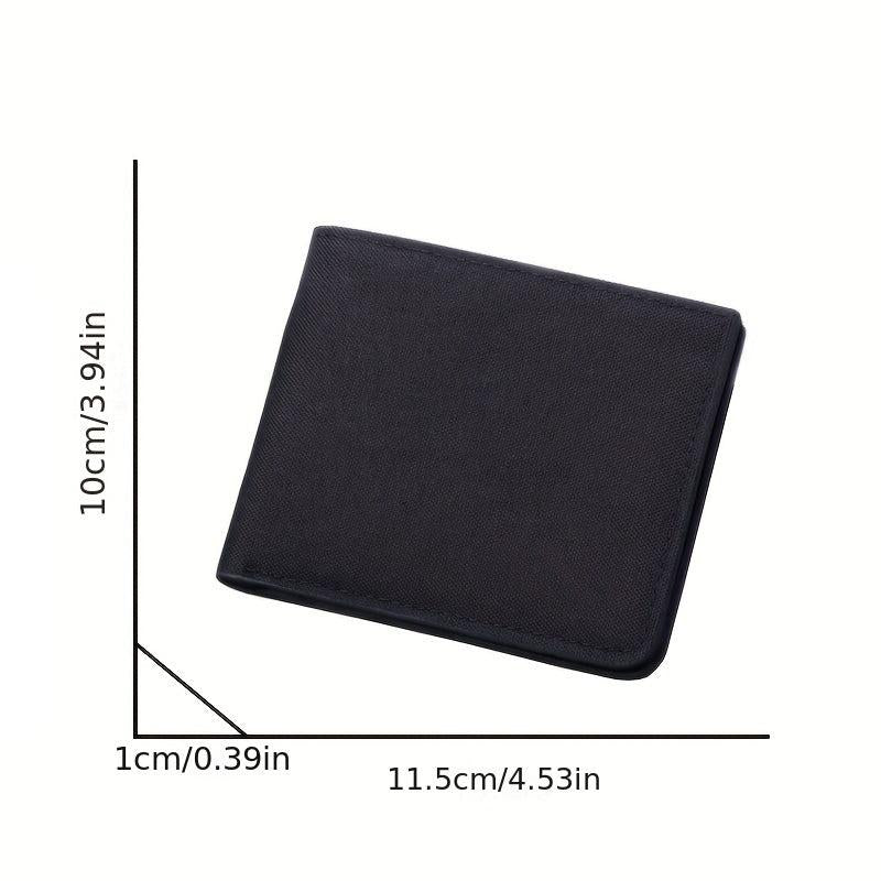 Men's Canvas Short Wallet Card Purse Holder Large Capacity Horizontal Wallet