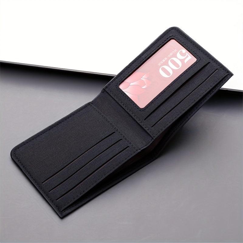 Men's Canvas Short Wallet Card Purse Holder Large Capacity Horizontal Wallet