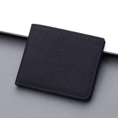 Men's Canvas Short Wallet Card Purse Holder Large Capacity Horizontal Wallet