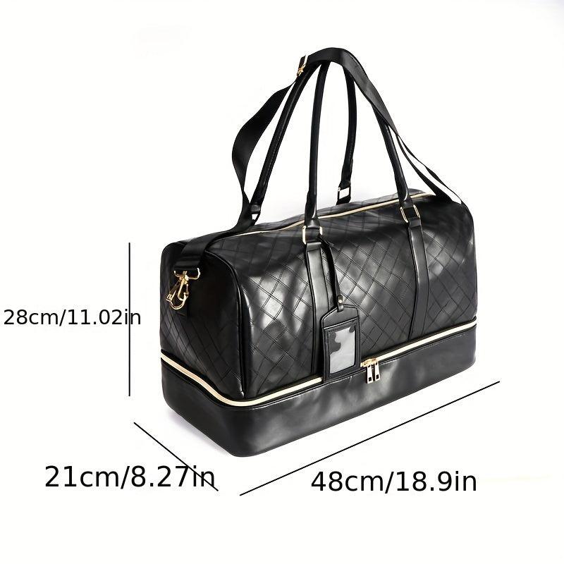 Men's Casual PU Leather Travel Shoulder Bag Large Capacity