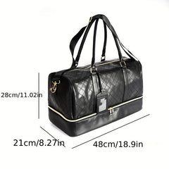 Men's Casual PU Leather Travel Shoulder Bag Large Capacity