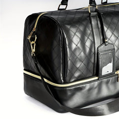 Men's Casual PU Leather Travel Shoulder Bag Large Capacity