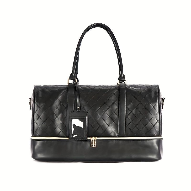 Men's Casual PU Leather Travel Shoulder Bag Large Capacity