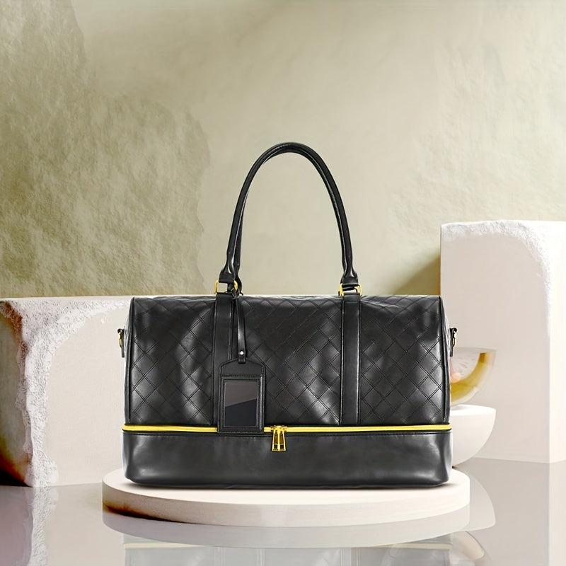 Men's Casual PU Leather Travel Shoulder Bag Large Capacity