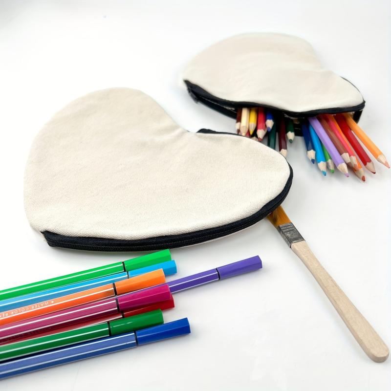 Love Heart Shaped Canvas Clutch Bag DIY Crafts