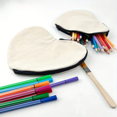Love Heart Shaped Canvas Clutch Bag DIY Crafts