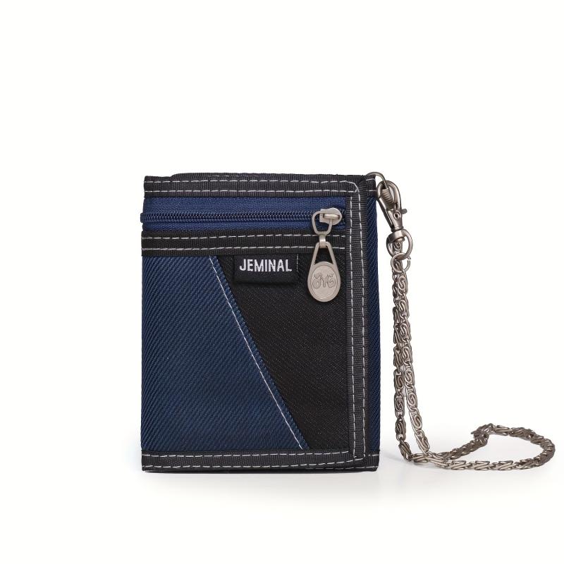 Three fold Short Canvas Casual Wallet Men's Zipper Wallet