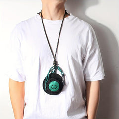 Mini Round Bag with Lanyard | Coin Case Earphone Holder