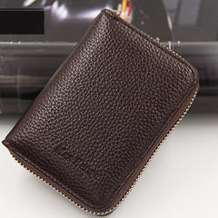 Men's Leather Card Holder Zipper Wallet Coin Purse