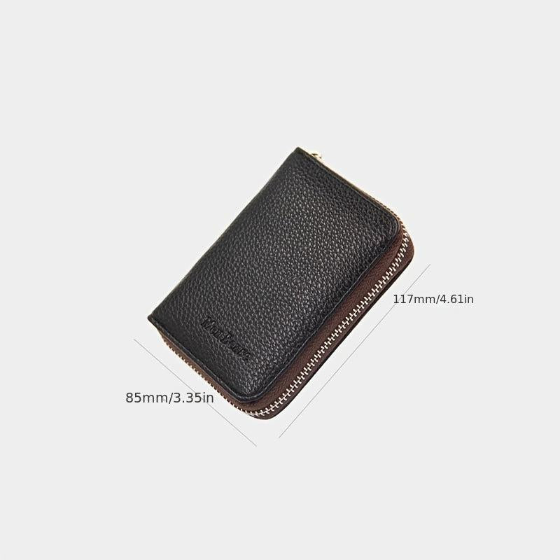 Men's Leather Card Holder Zipper Wallet Coin Purse
