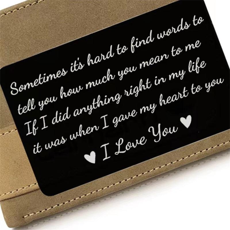 Aluminum Lettering Card Wallet Clip for Couple Postcard Business Card