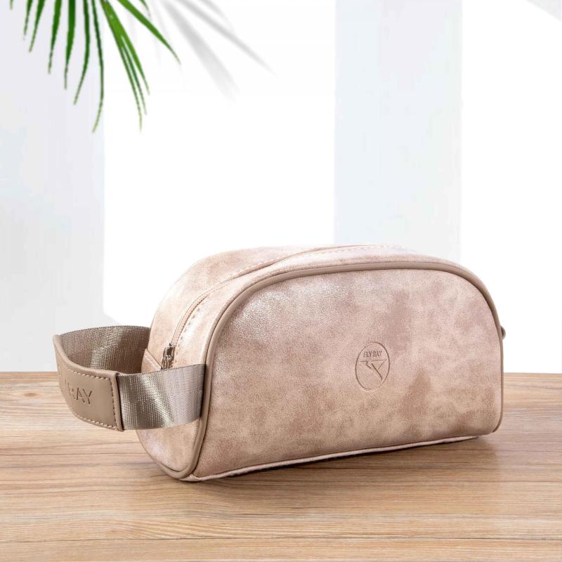 Men's Leather Toiletry Travel Pouch Vintage Bag