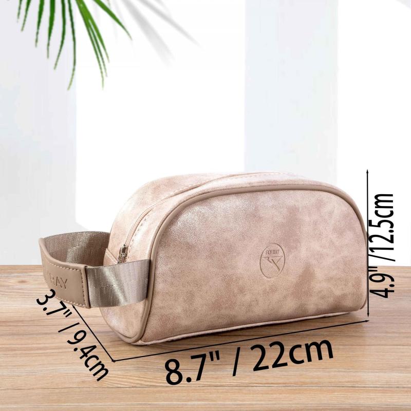 Men's Leather Toiletry Travel Pouch Vintage Bag