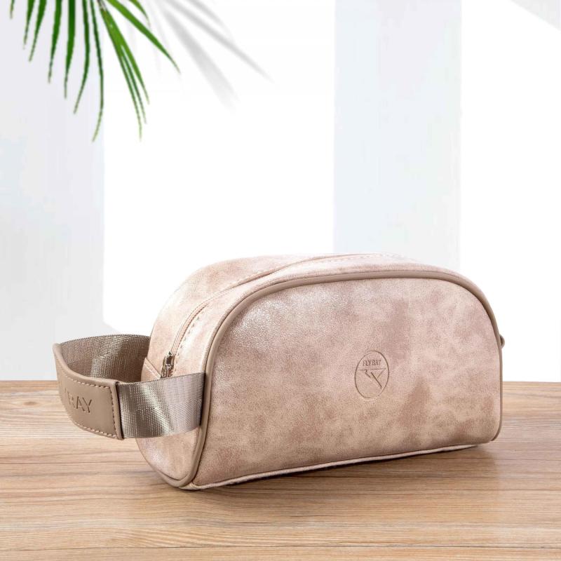 Men's Leather Toiletry Travel Pouch Vintage Bag