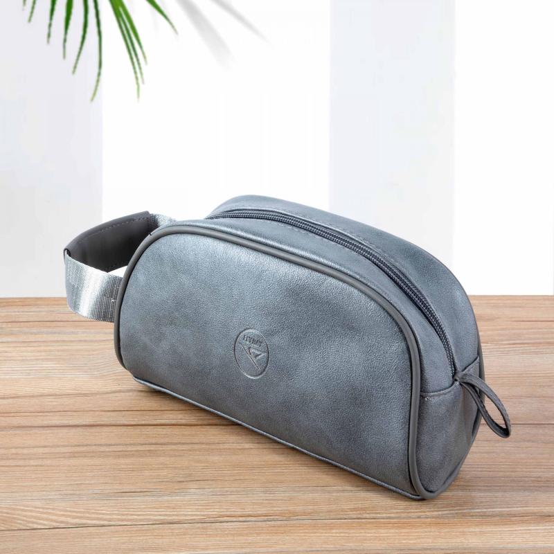 Men's Leather Toiletry Travel Pouch Vintage Bag