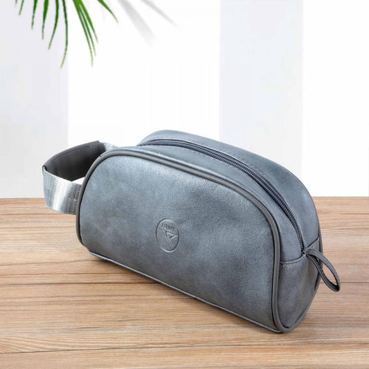 Men's Leather Toiletry Travel Pouch Vintage Bag