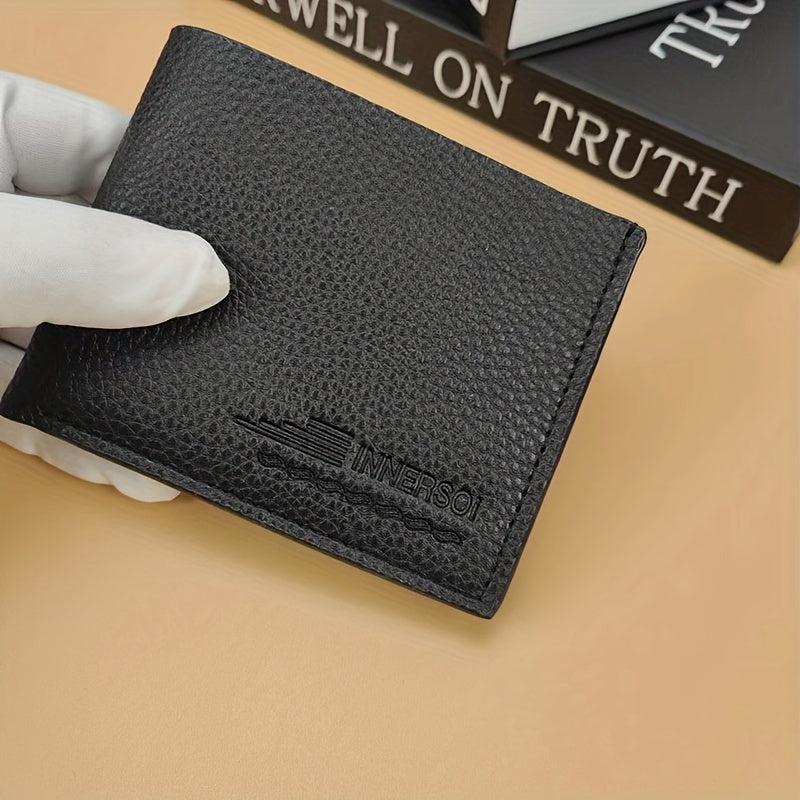 Men's PU Leather Short Wallet Money Clip Wallet