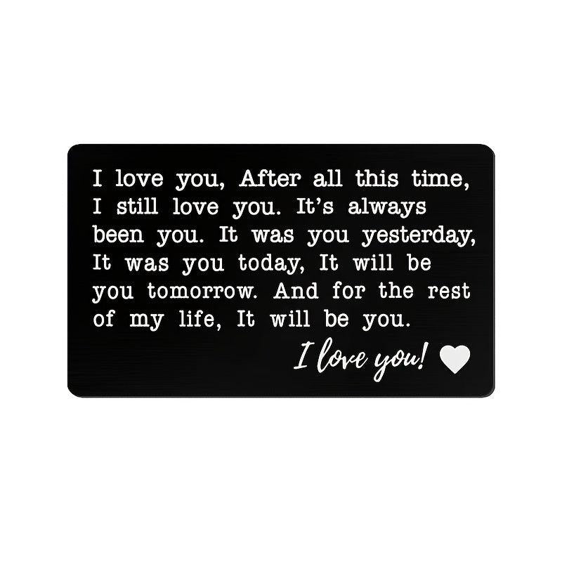 1pc I Love You Alloy Card Christmas Gift For Couple