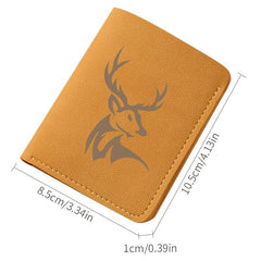 Deer Pattern Man Wallet Short Leather Money Clip Wallet