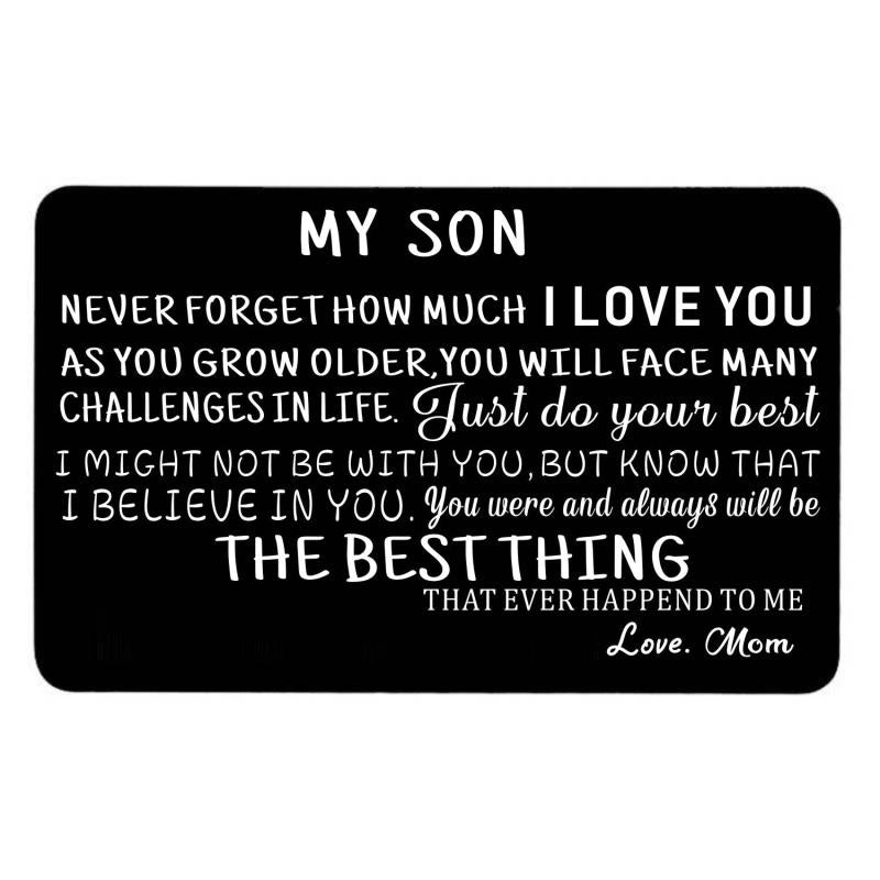 1 Pc Wallet Insert Card For Son Metal Carving Card Gift From Mom Dad