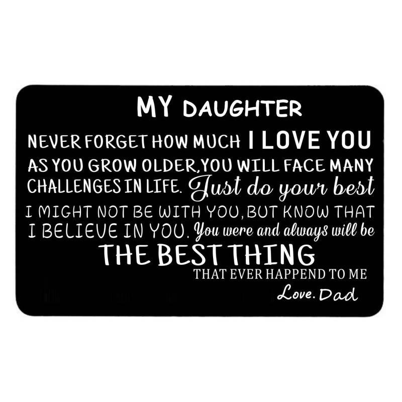 1 Pc Wallet Insert Card For Son Metal Carving Card Gift From Mom Dad